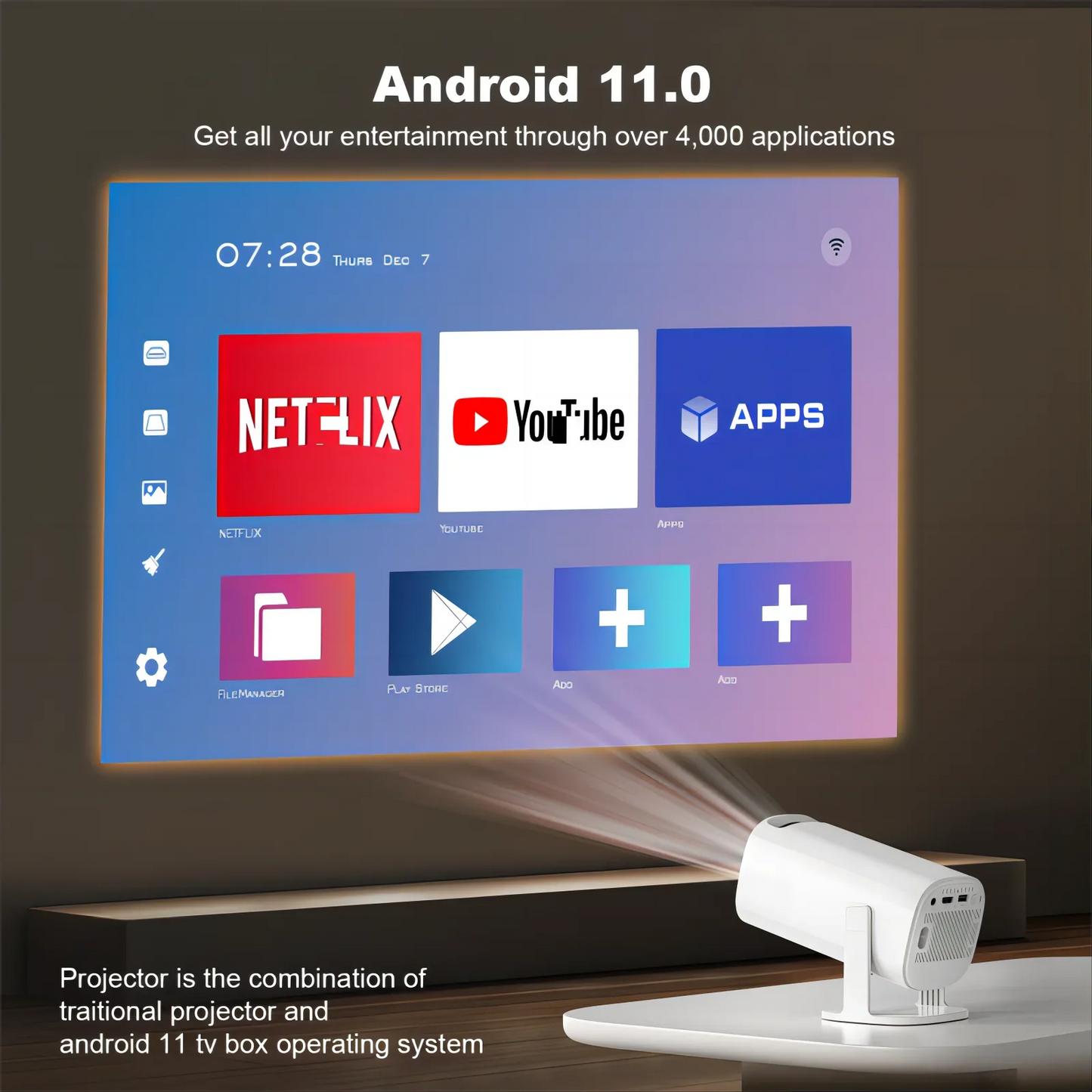 Projector Game Console P30 Max 4K 1080P Android11 Portable